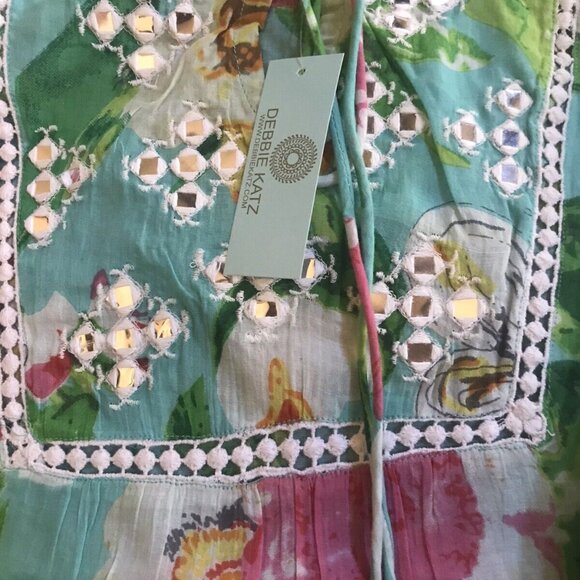 Debbie Katz Amari Multi Color Floral Short Dress Cover Up - NWT - Picture 4 of 11